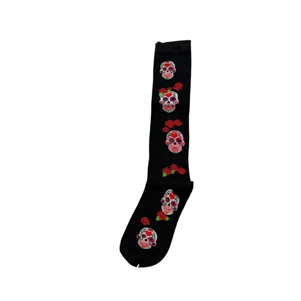Brand new in Package Ladies‎ Novelty Knee High Day of the Dead Skull Socks